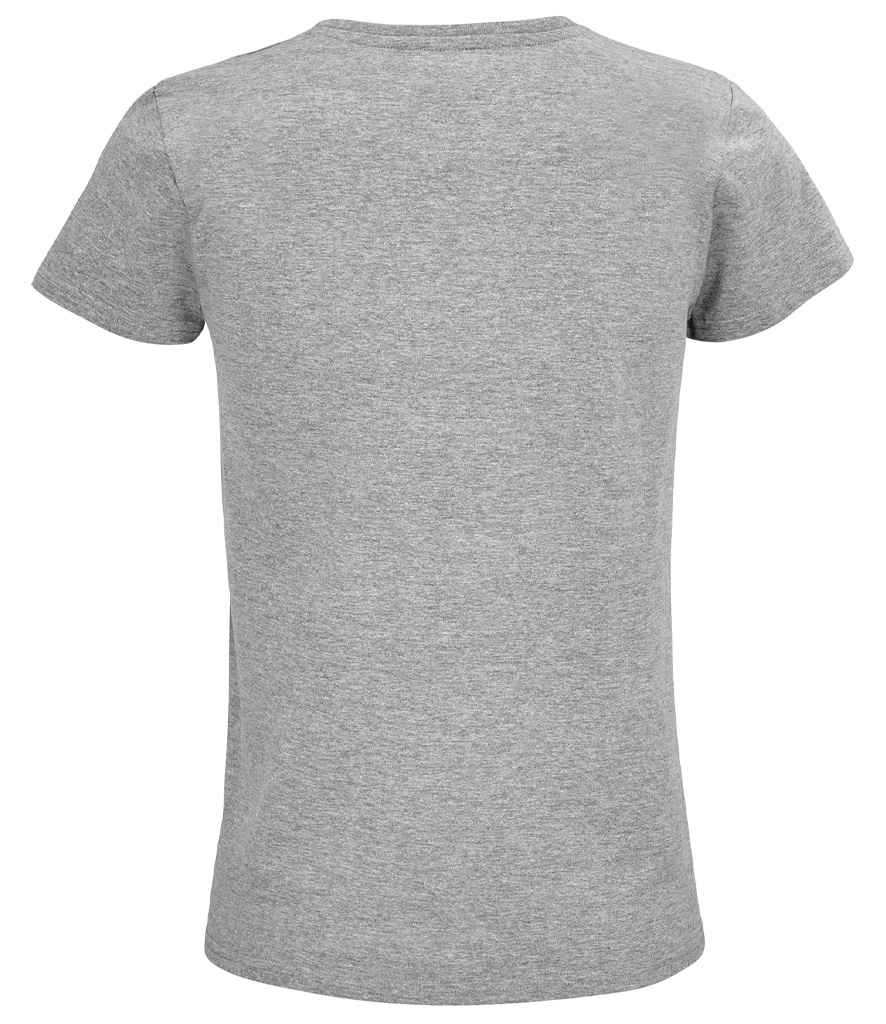 SOL'S Ladies Pioneer Organic T-Shirt in Grey Marl, back view