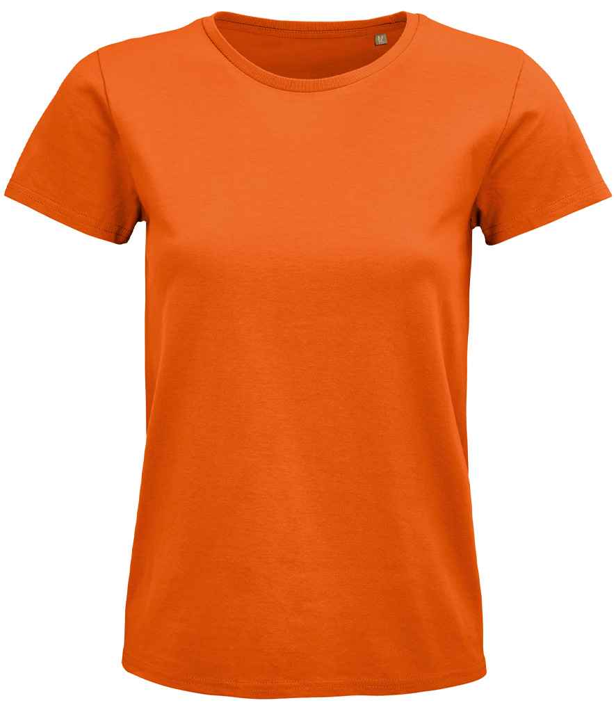 SOL'S Ladies Pioneer Organic T-Shirt in Orange, front view