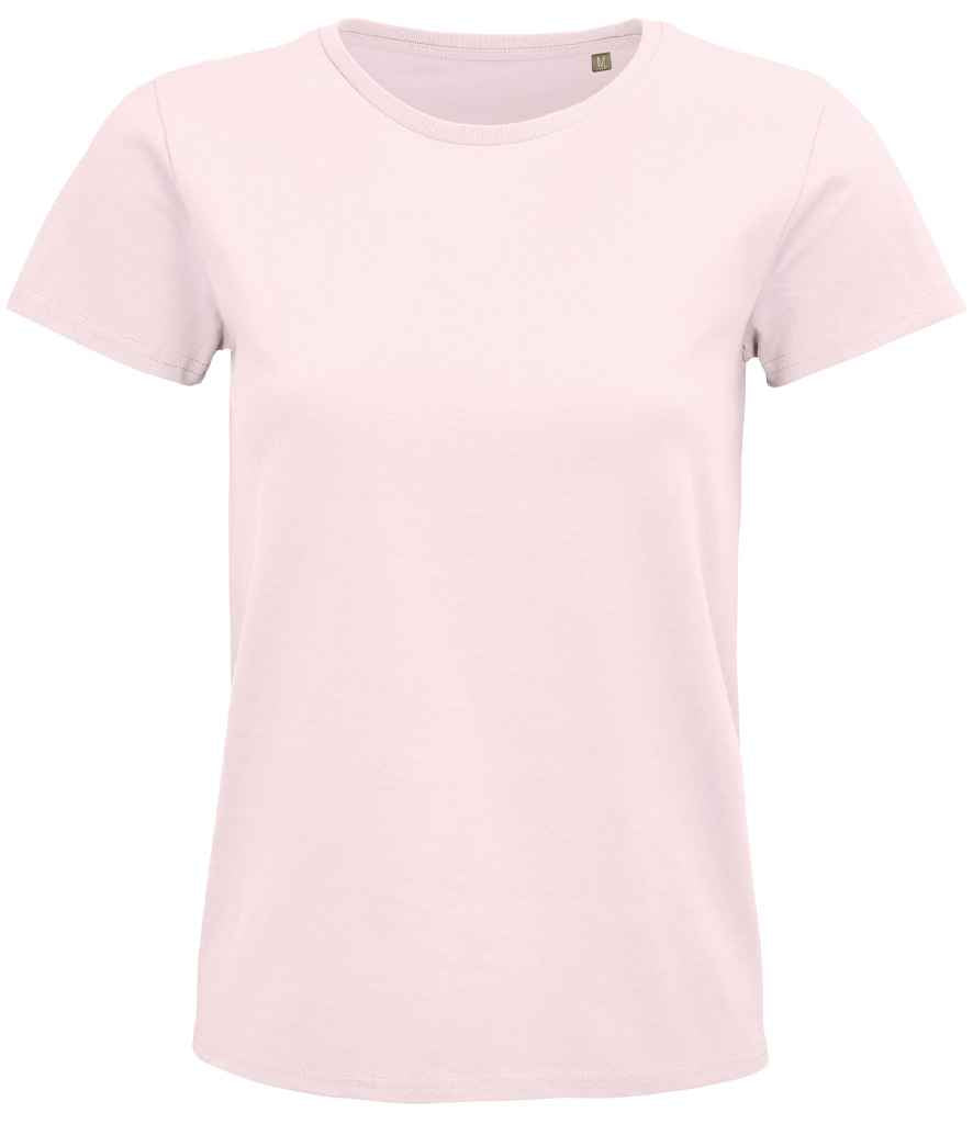 SOL'S Ladies Pioneer Organic T-Shirt in Pale Pink, front view