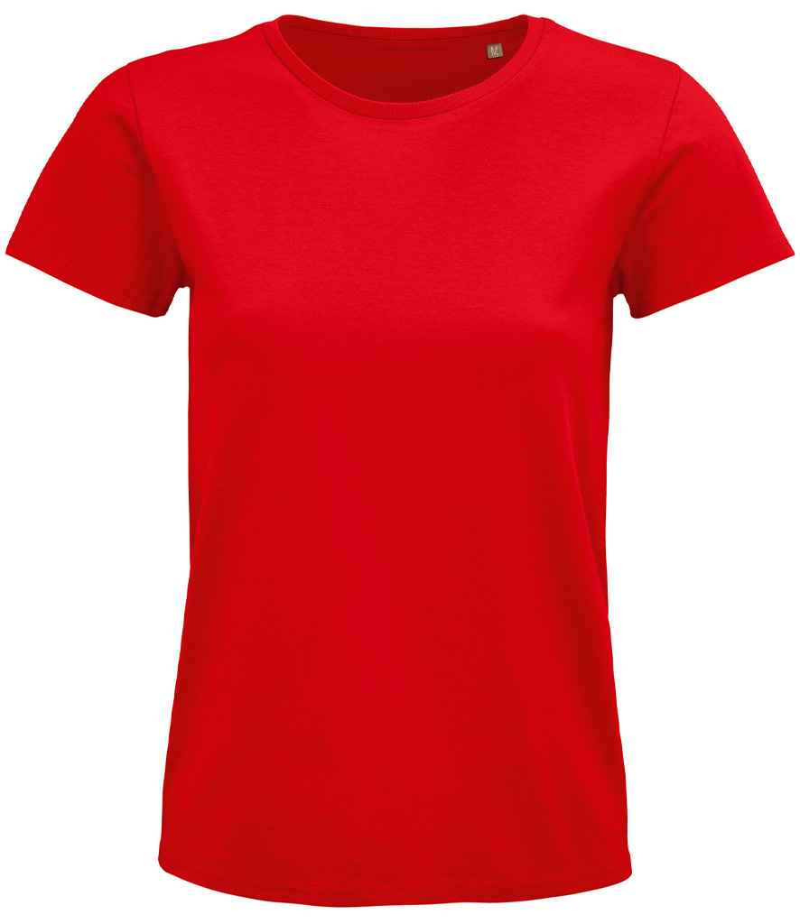 SOL'S Ladies Pioneer Organic T-Shirt in Red, front view