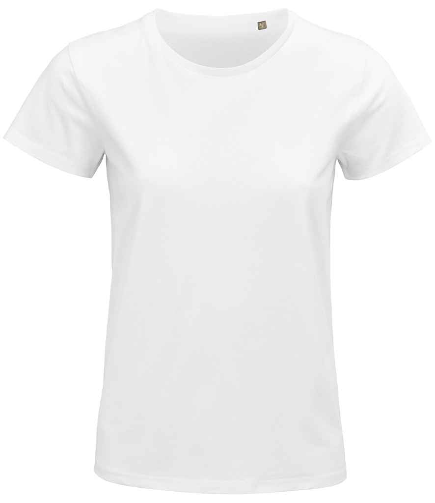 SOL'S Ladies Pioneer Organic T-Shirt in White, front view