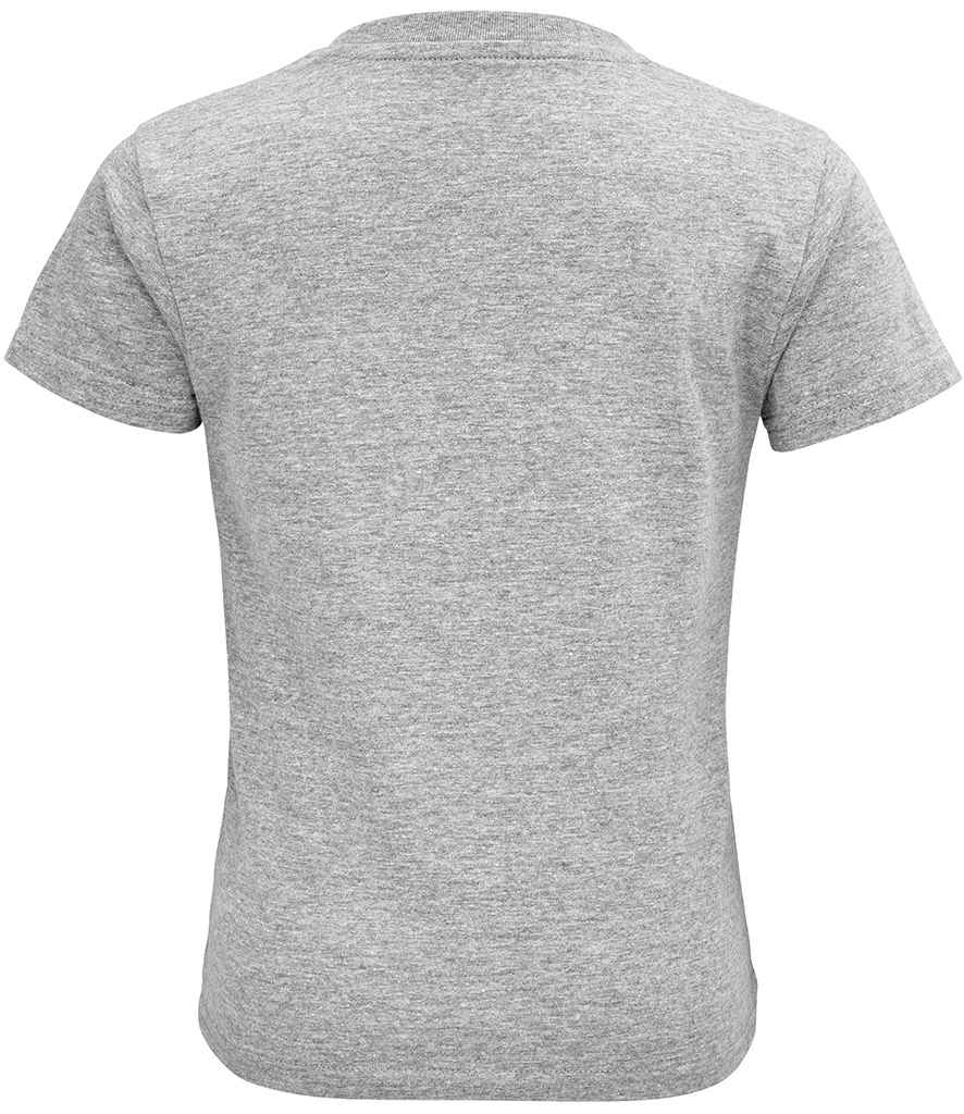 SOL'S Kids Crusader Organic T-Shirt in Grey Marl, back view