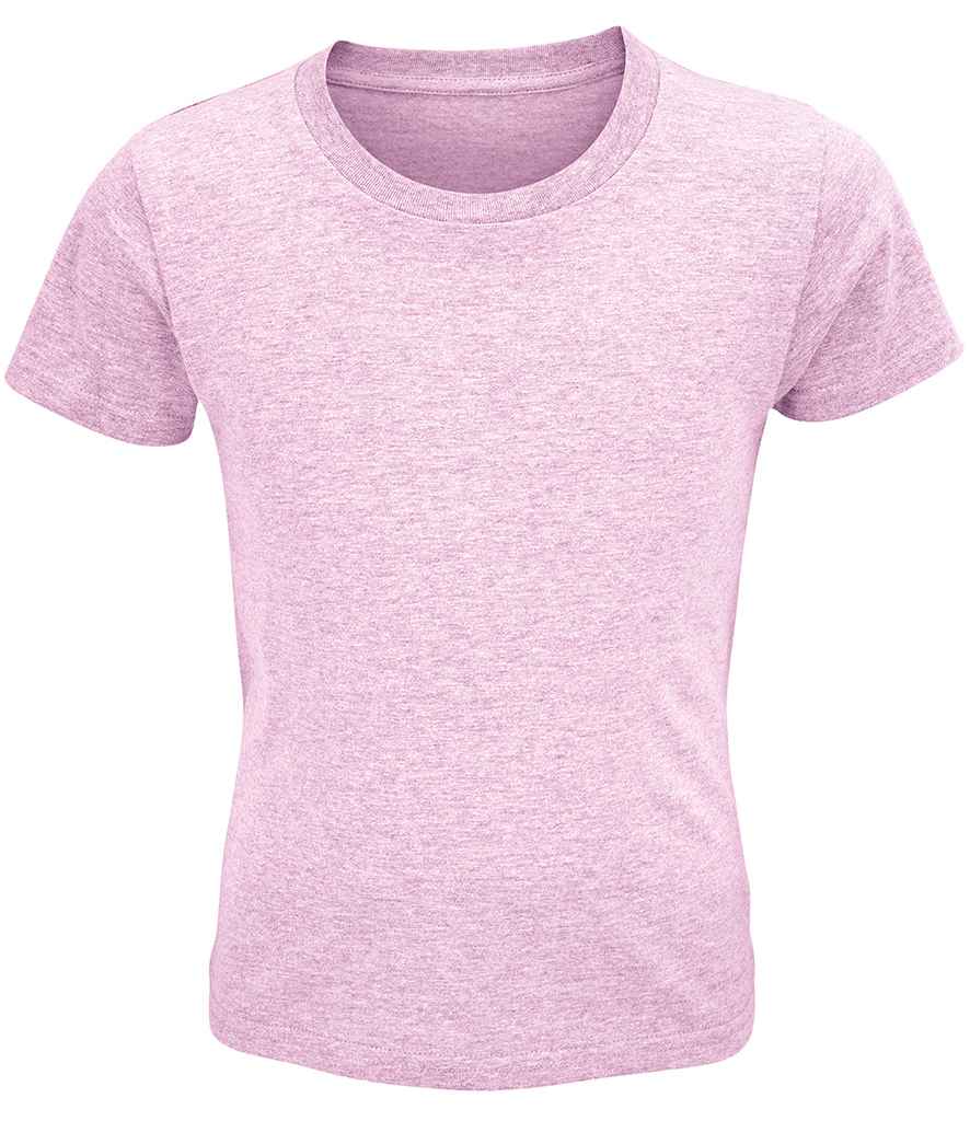 SOL'S Kids Crusader Organic T-Shirt in Heather Pink, front view
