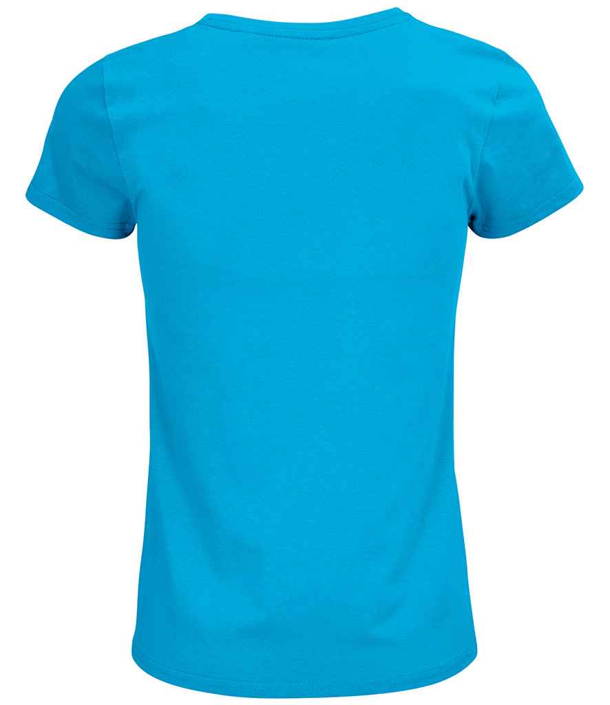 SOL'S Ladies Crusader Organic T-Shirt in Aqua, back view
