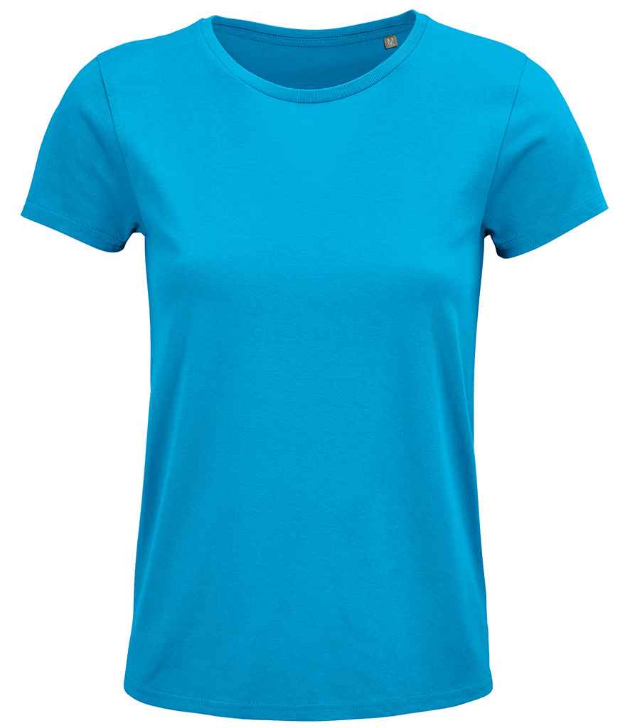 SOL'S Ladies Crusader Organic T-Shirt in Aqua, front view