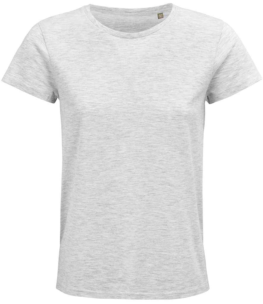 SOL'S Ladies Crusader Organic T-Shirt in Ash, front view