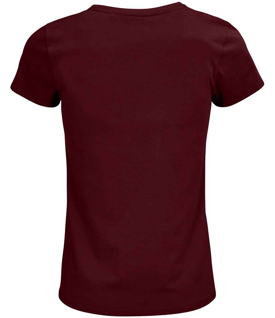 SOL'S Ladies Crusader Organic T-Shirt in Burgundy, back view