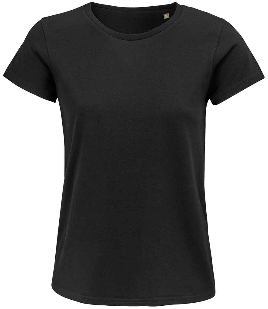 SOL'S Ladies Crusader Organic T-Shirt in Deep Black, front view