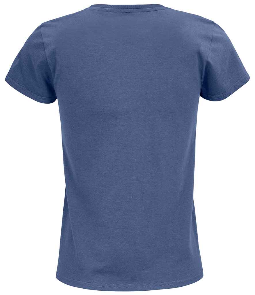 SOL'S Ladies Crusader Organic T-Shirt in Denim, back view