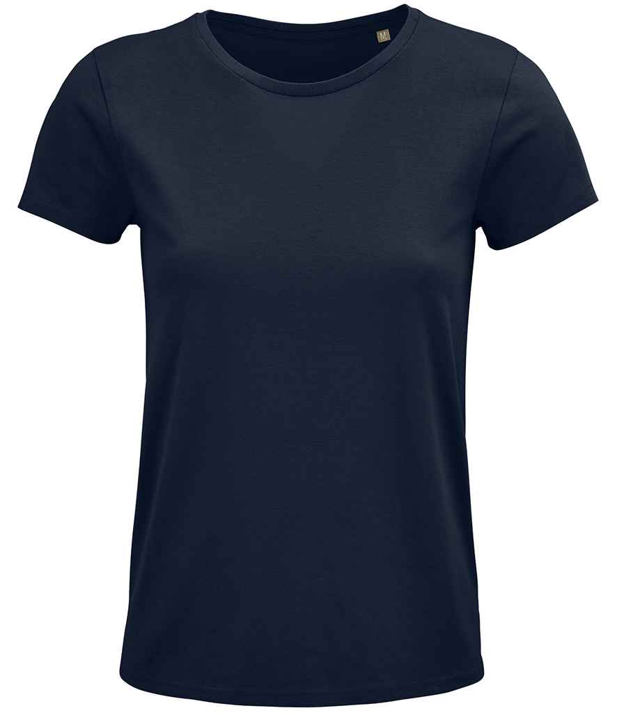 SOL'S Ladies Crusader Organic T-Shirt in French Navy, front view