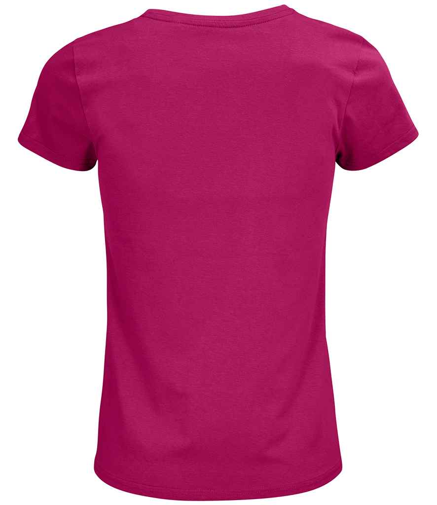 SOL'S Ladies Crusader Organic T-Shirt in Fuchsia, back view