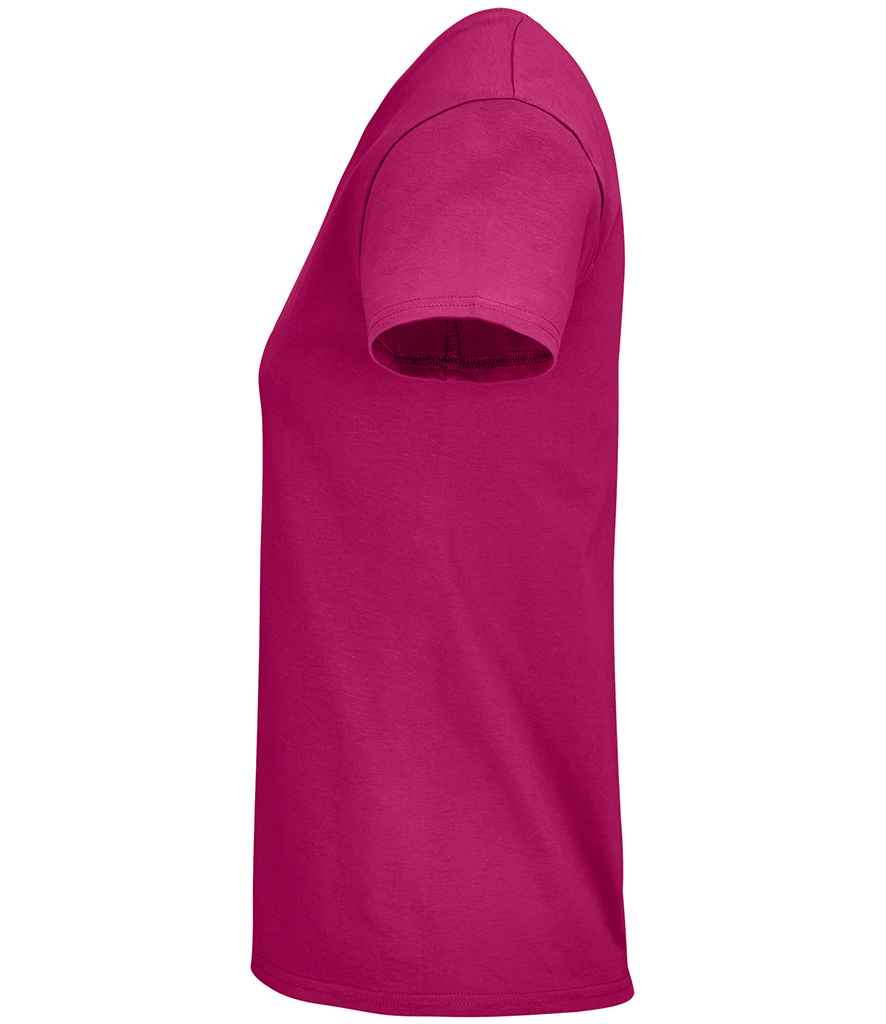 SOL'S Ladies Crusader Organic T-Shirt in Fuchsia, side view
