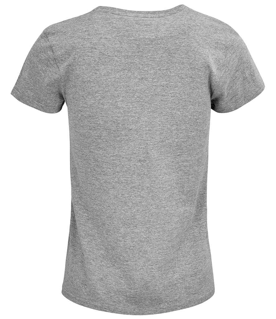 SOL'S Ladies Crusader Organic T-Shirt in Grey Marl, back view