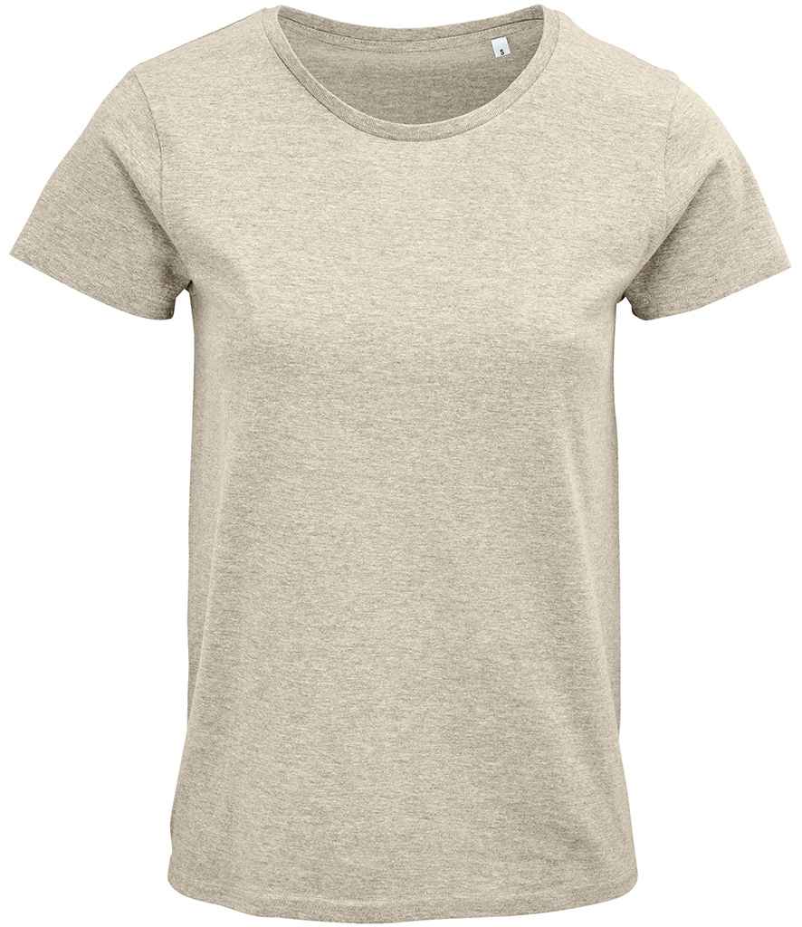 SOL'S Ladies Crusader Organic T-Shirt in Heather Beige, front view