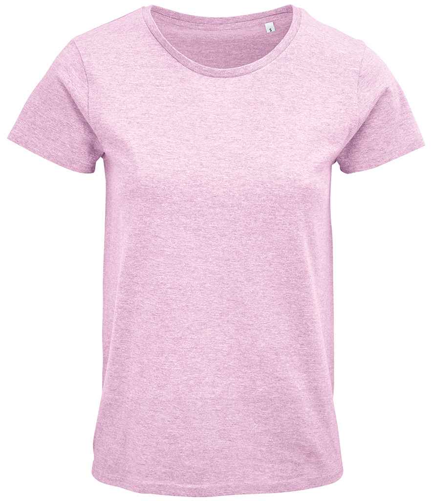SOL'S Ladies Crusader Organic T-Shirt in Heather Pink, front view