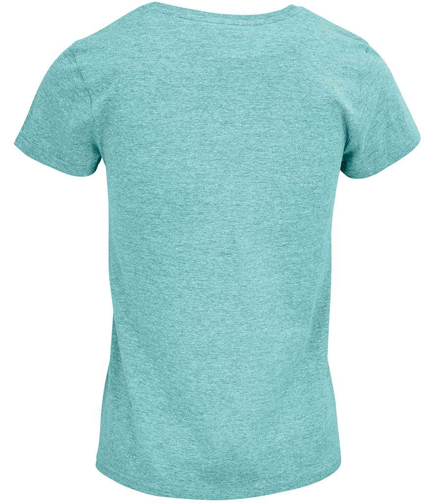 SOL'S Ladies Crusader Organic T-Shirt in Heather Light Green, back view