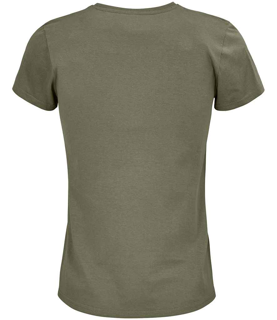 SOL'S Ladies Crusader Organic T-Shirt in Khaki, back view