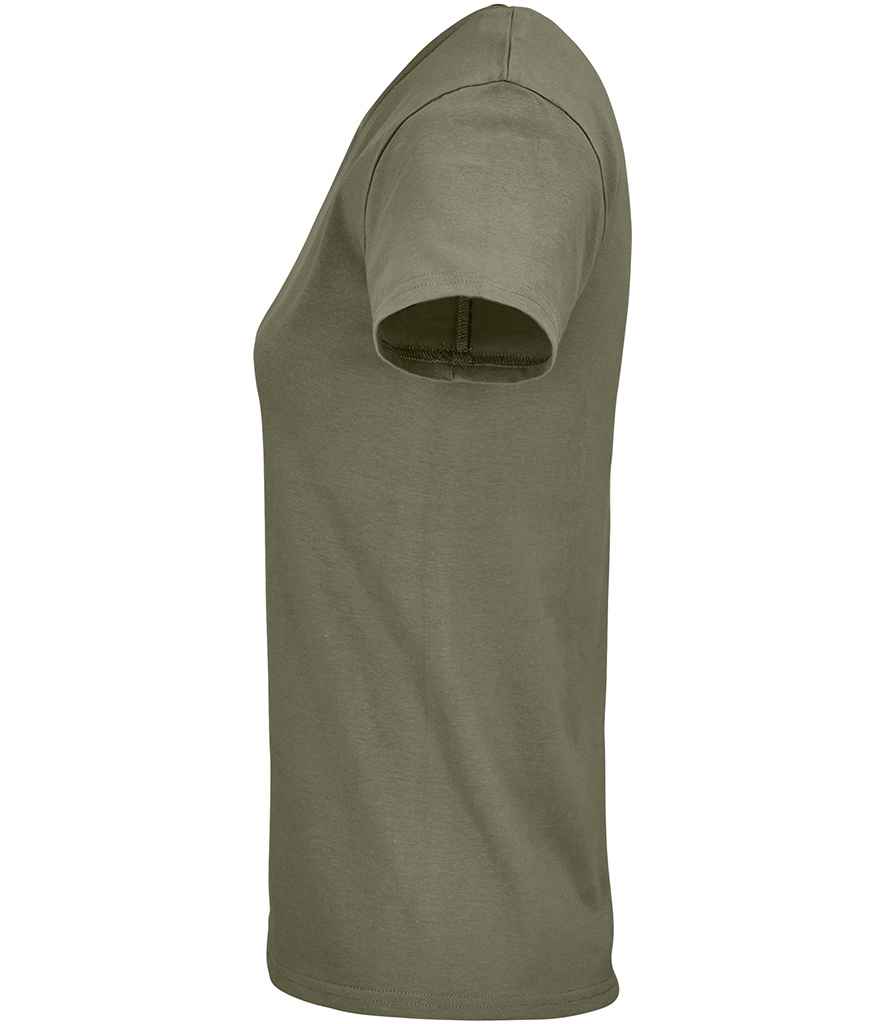 SOL'S Ladies Crusader Organic T-Shirt in Khaki, side view