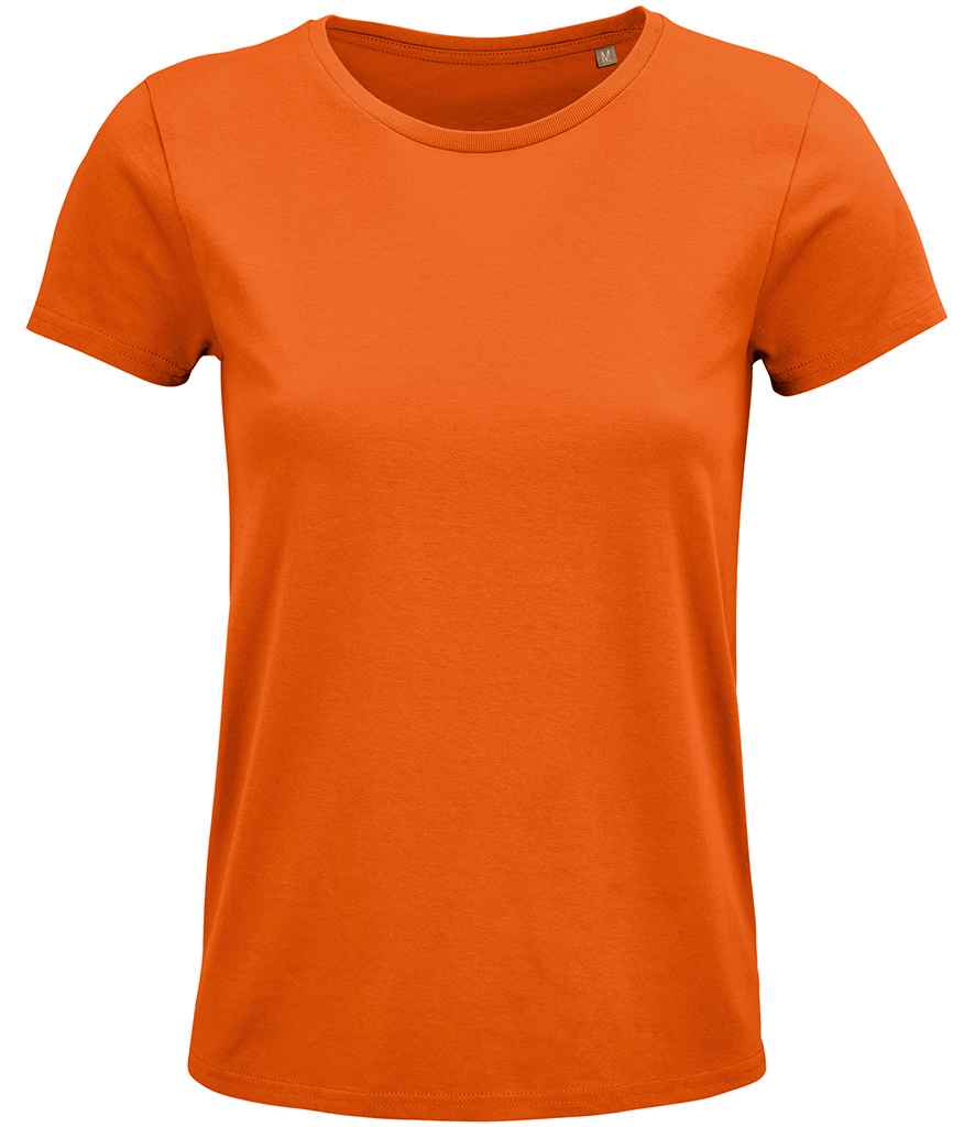 SOL'S Ladies Crusader Organic T-Shirt in Orange, front view