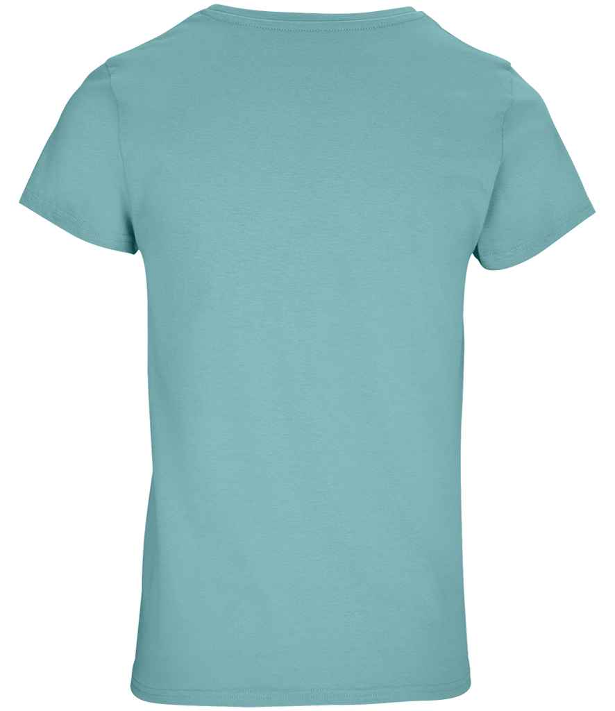 SOL'S Ladies Crusader Organic T-Shirt in Pool Blue, back view