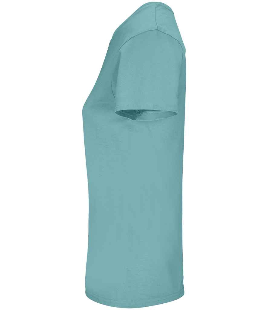 SOL'S Ladies Crusader Organic T-Shirt in Pool Blue, side view