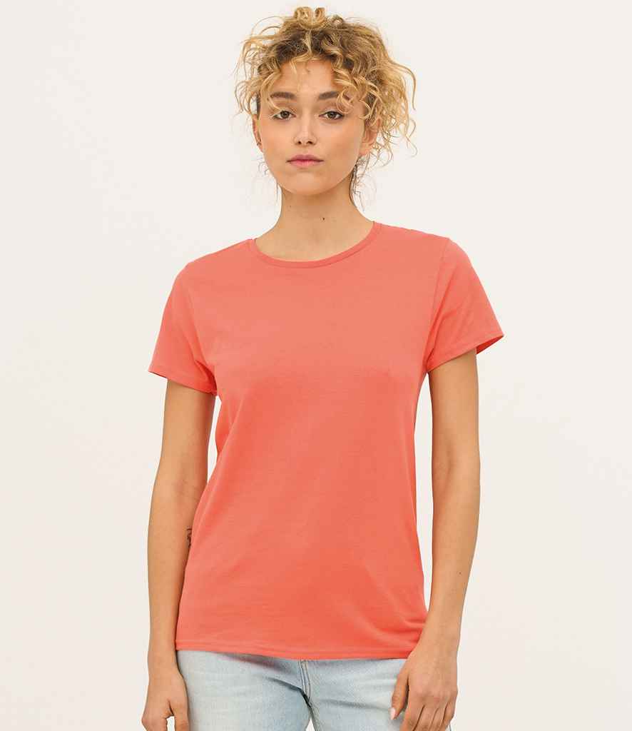 SOL'S Ladies Crusader Organic T-Shirt in Pop Orange
