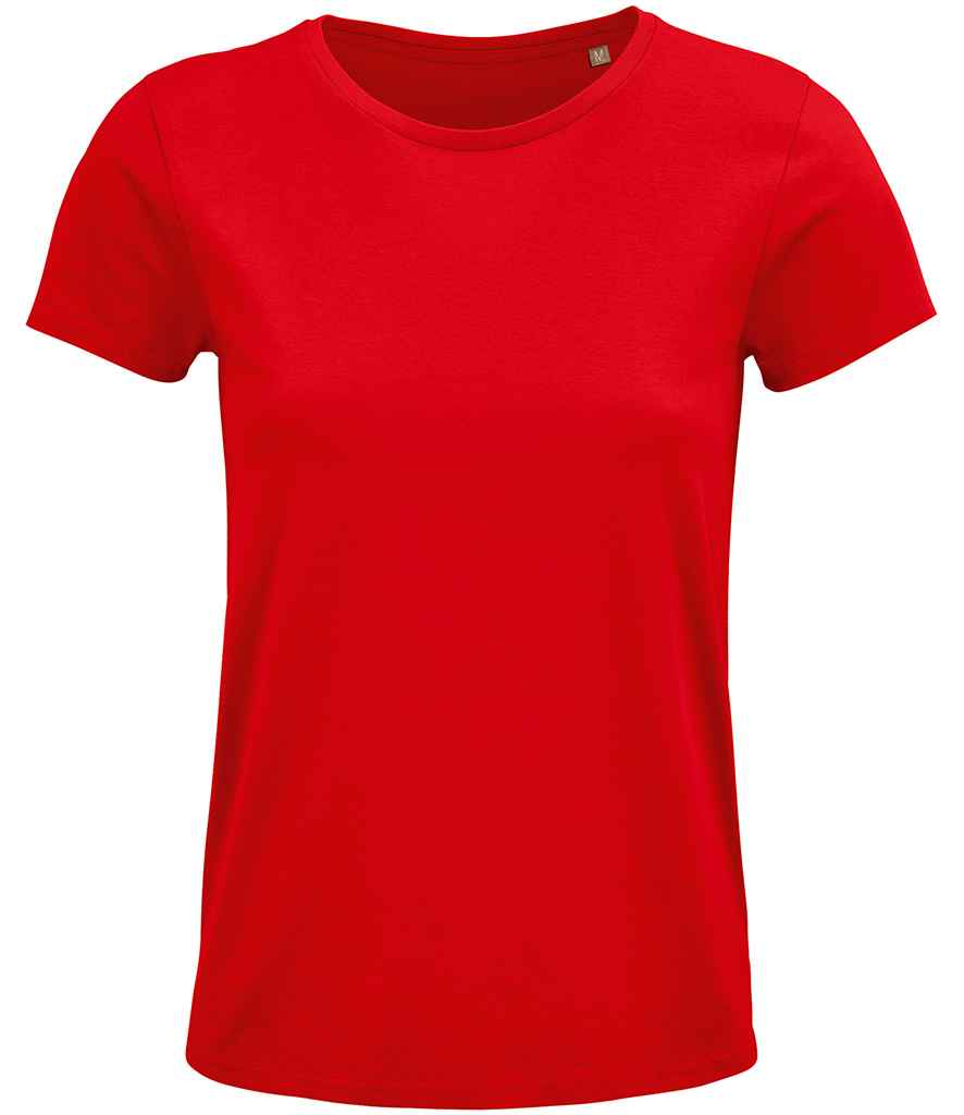SOL'S Ladies Crusader Organic T-Shirt in Red, front view