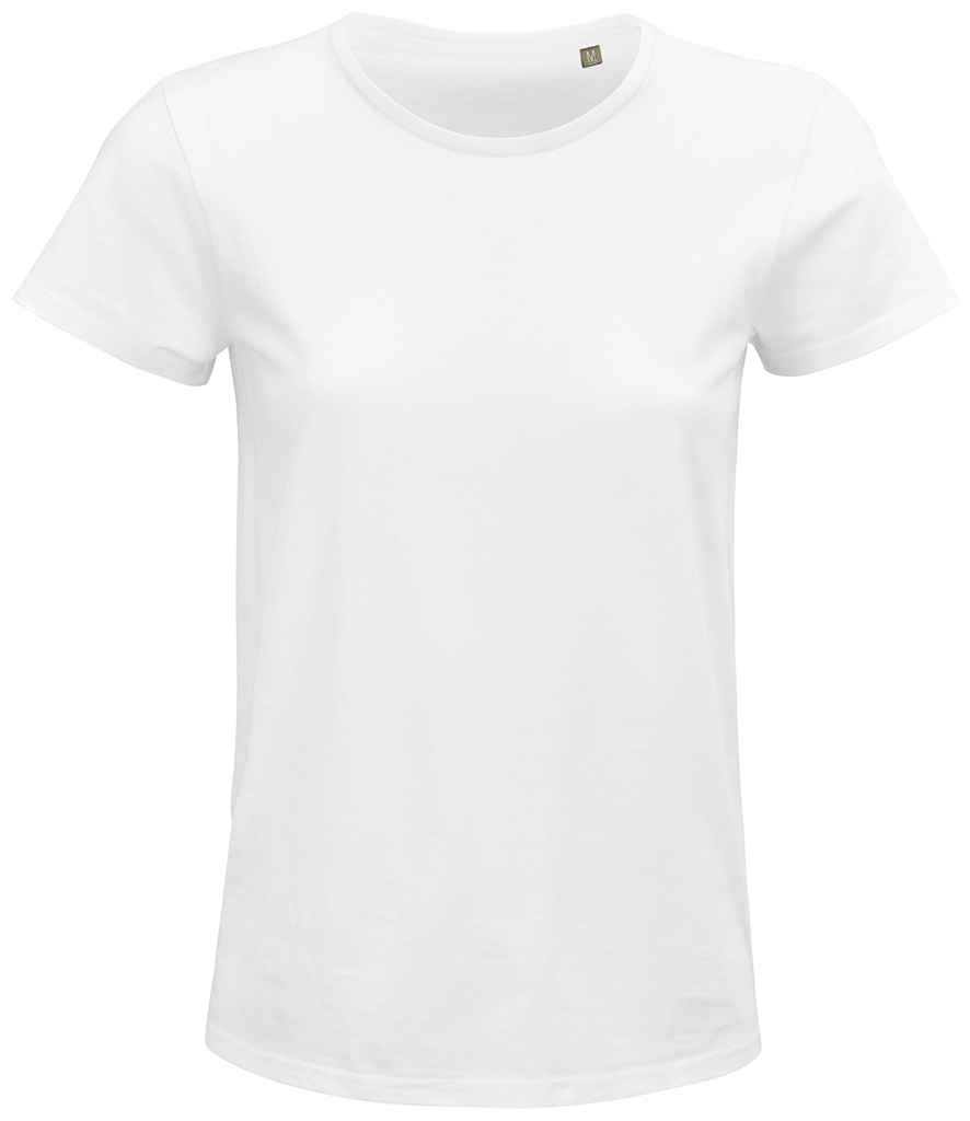 SOL'S Ladies Crusader Organic T-Shirt in White, front view