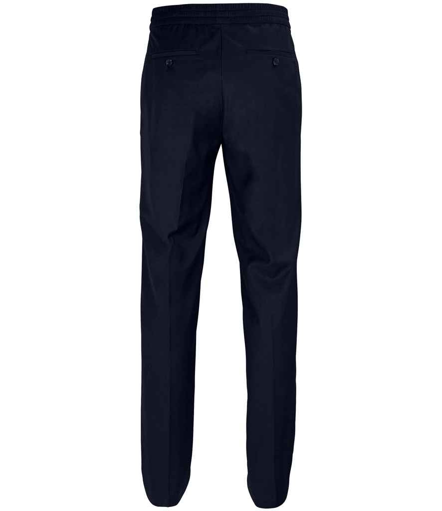 NEOBLU Germain Elasticated Waist Trousers in Night Blue, back view