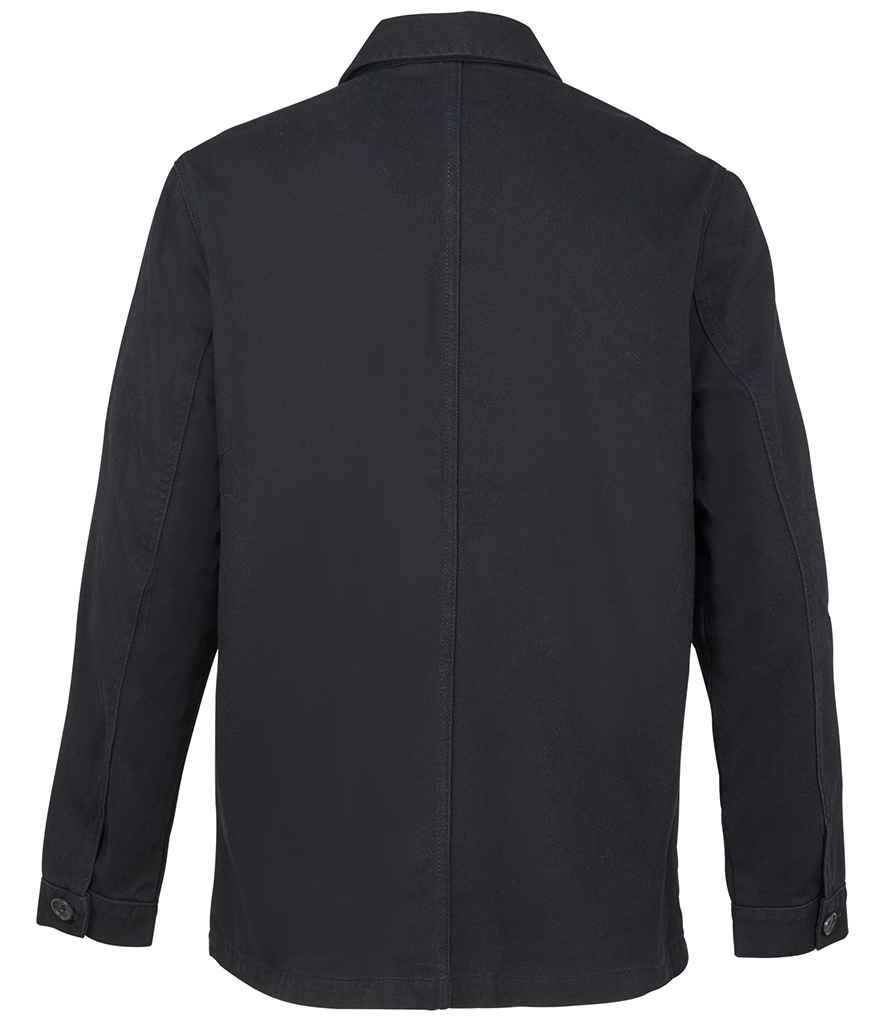 NEOBLU Mael Workwear Utility Jacket in Deep Black, back view
