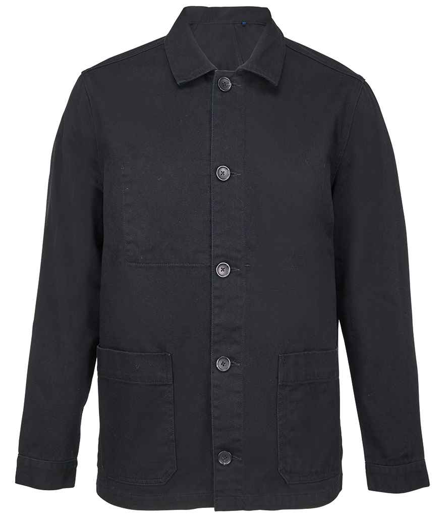 NEOBLU Mael Workwear Utility Jacket in Deep Black, front view