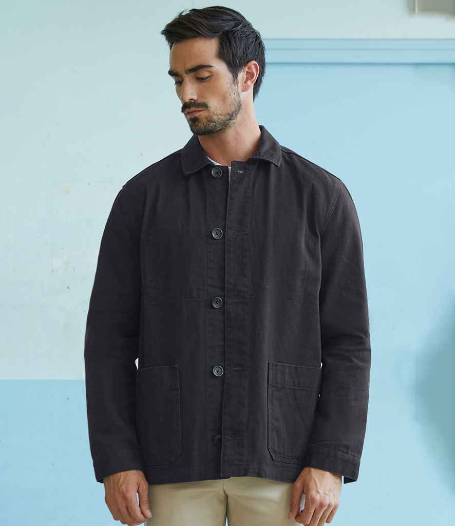 NEOBLU Mael Workwear Utility Jacket in Deep Black