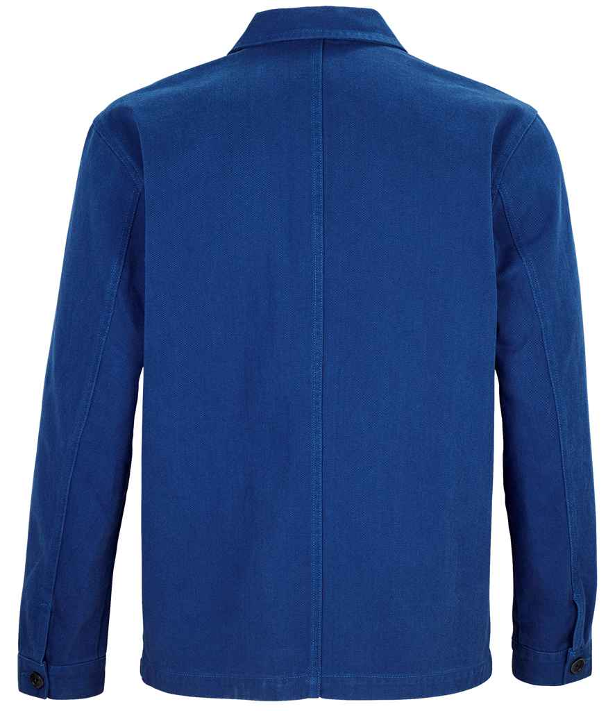 NEOBLU Mael Workwear Utility Jacket in Deep Blue, back view