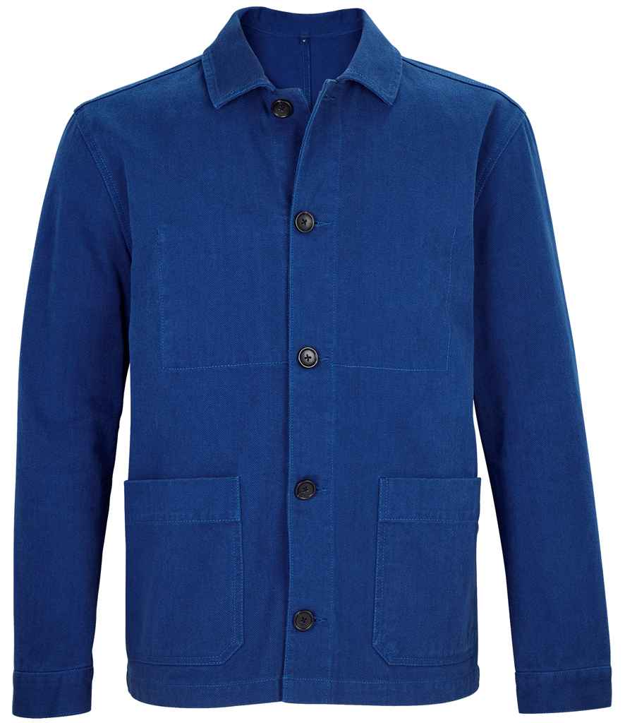 NEOBLU Mael Workwear Utility Jacket in Deep Blue, front view