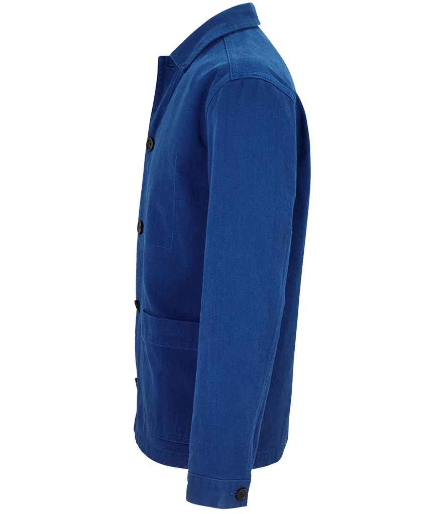NEOBLU Mael Workwear Utility Jacket in Deep Blue, side view