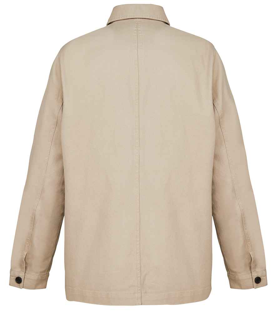 NEOBLU Mael Workwear Utility Jacket in Light Brown, back view