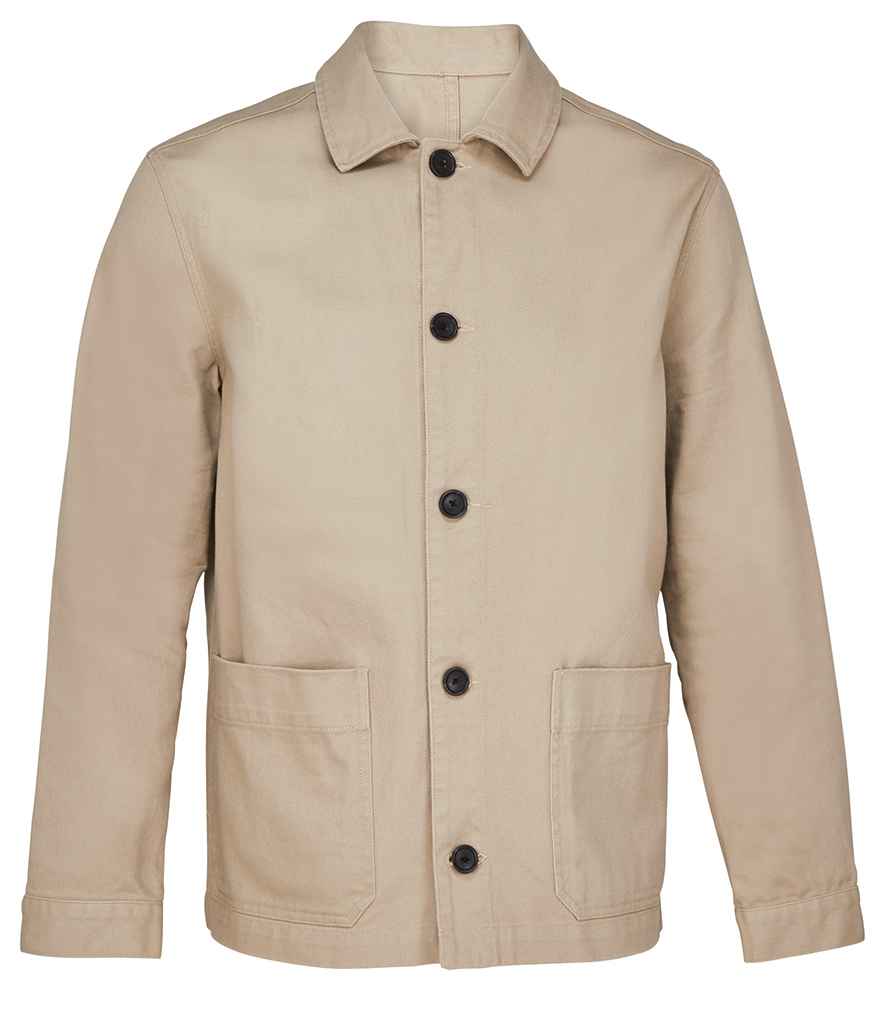 NEOBLU Mael Workwear Utility Jacket in Light Brown, front view