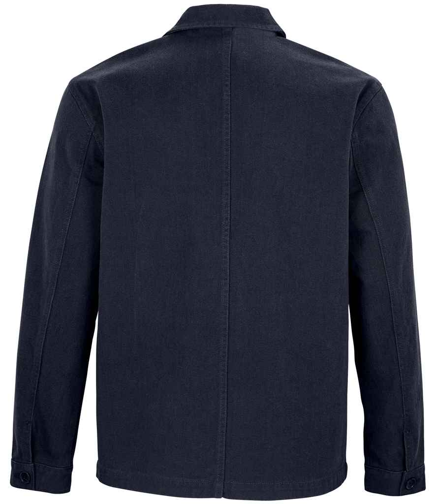 NEOBLU Mael Workwear Utility Jacket in Night Blue, back view