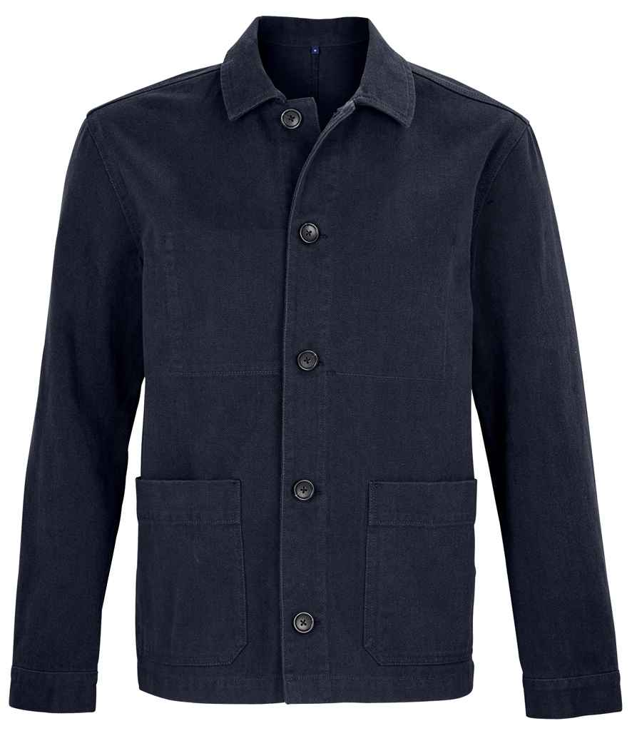 NEOBLU Mael Workwear Utility Jacket in Night Blue, front view