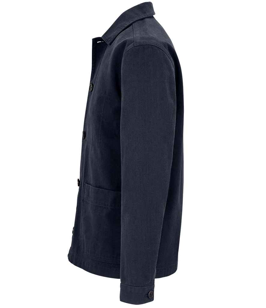 NEOBLU Mael Workwear Utility Jacket in Night Blue, side view