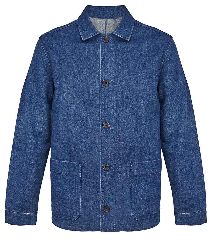 NEOBLU Mael Workwear Utility Jacket in Stonewash Denim, front view
