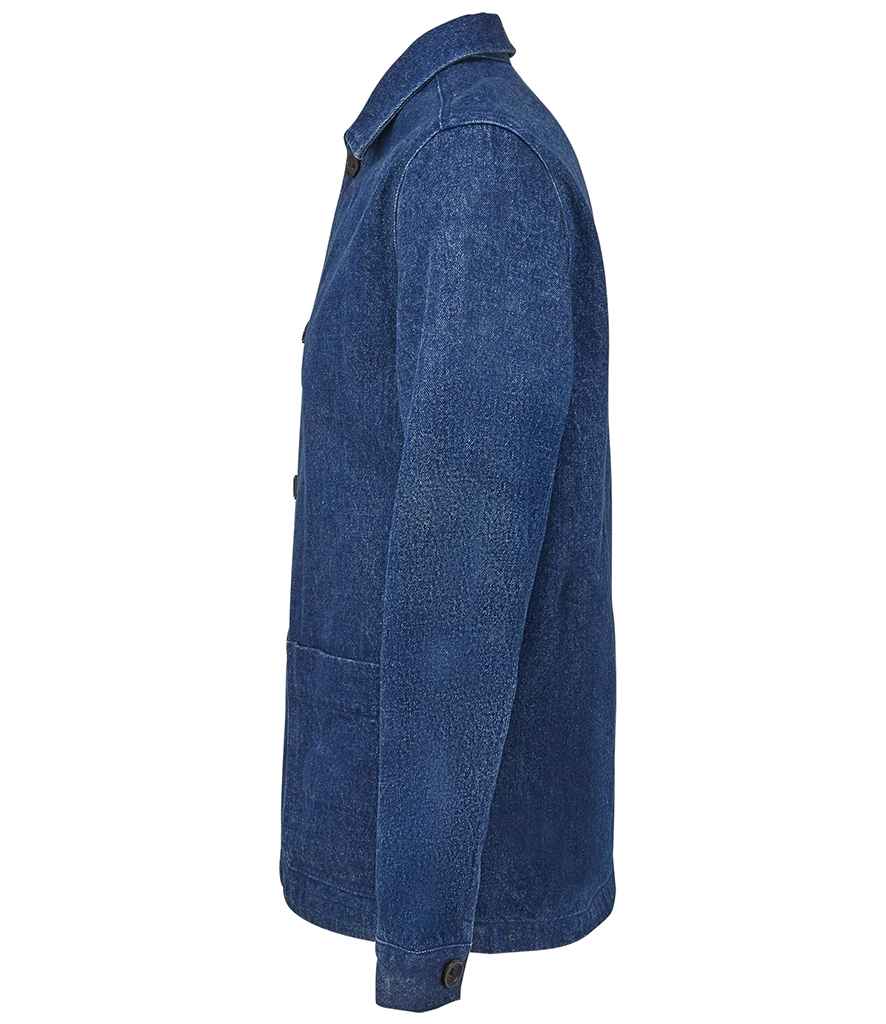 NEOBLU Mael Workwear Utility Jacket in Stonewash Denim, side view
