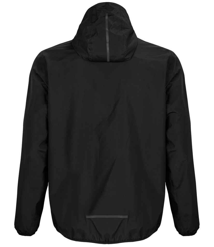 NEOBLU Unisex Andrea Waterproof Windbreaker Jacket in Deep Black, back view