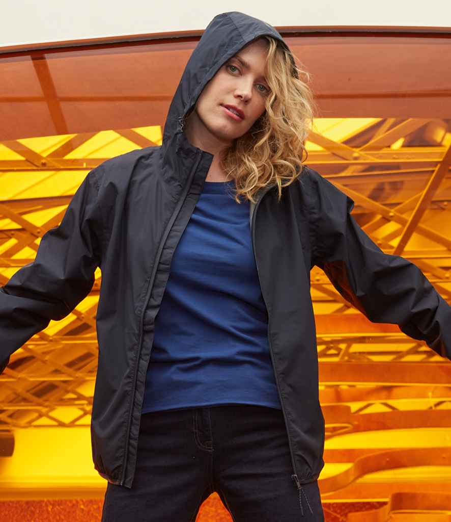 NEOBLU Unisex Andrea Waterproof Windbreaker Jacket in Deep Black