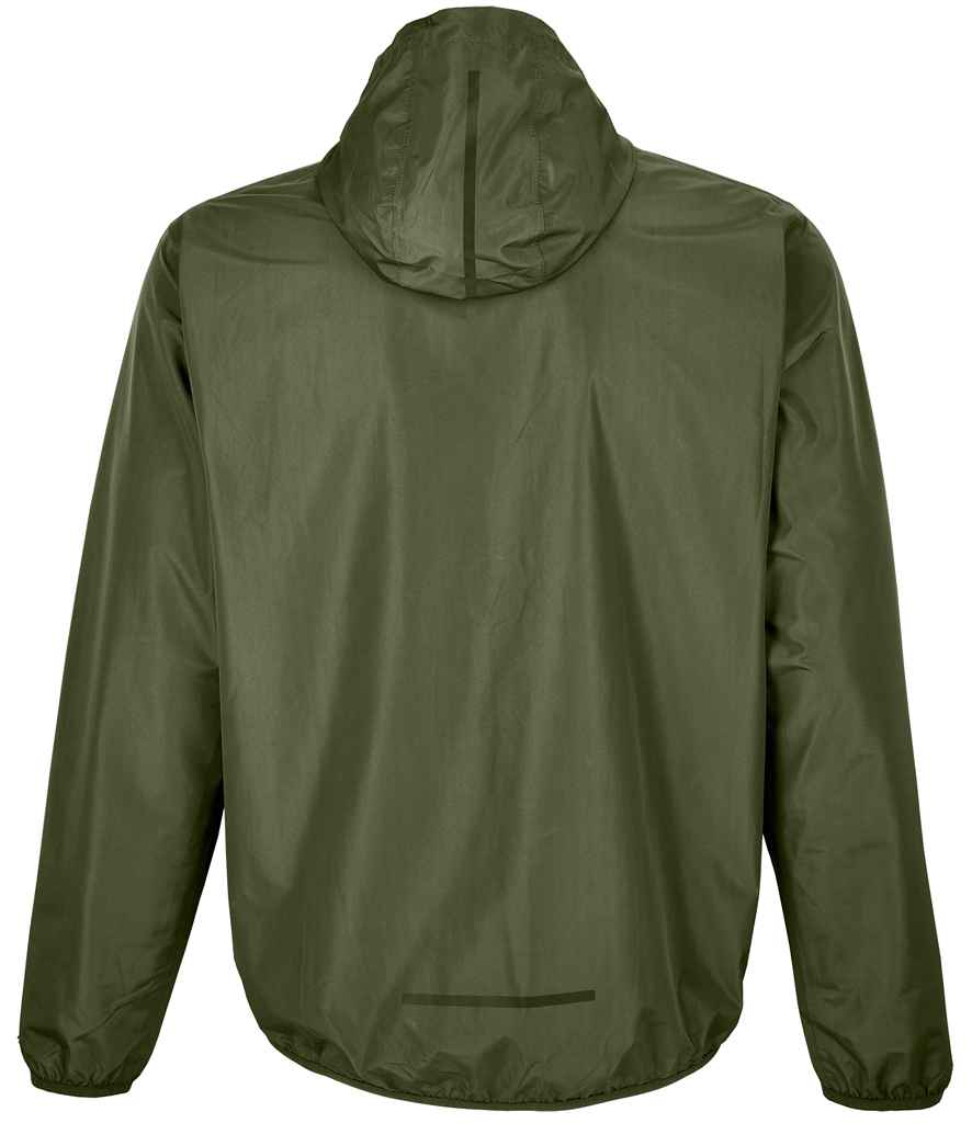 NEOBLU Unisex Andrea Waterproof Windbreaker Jacket in Deep Khaki, back view