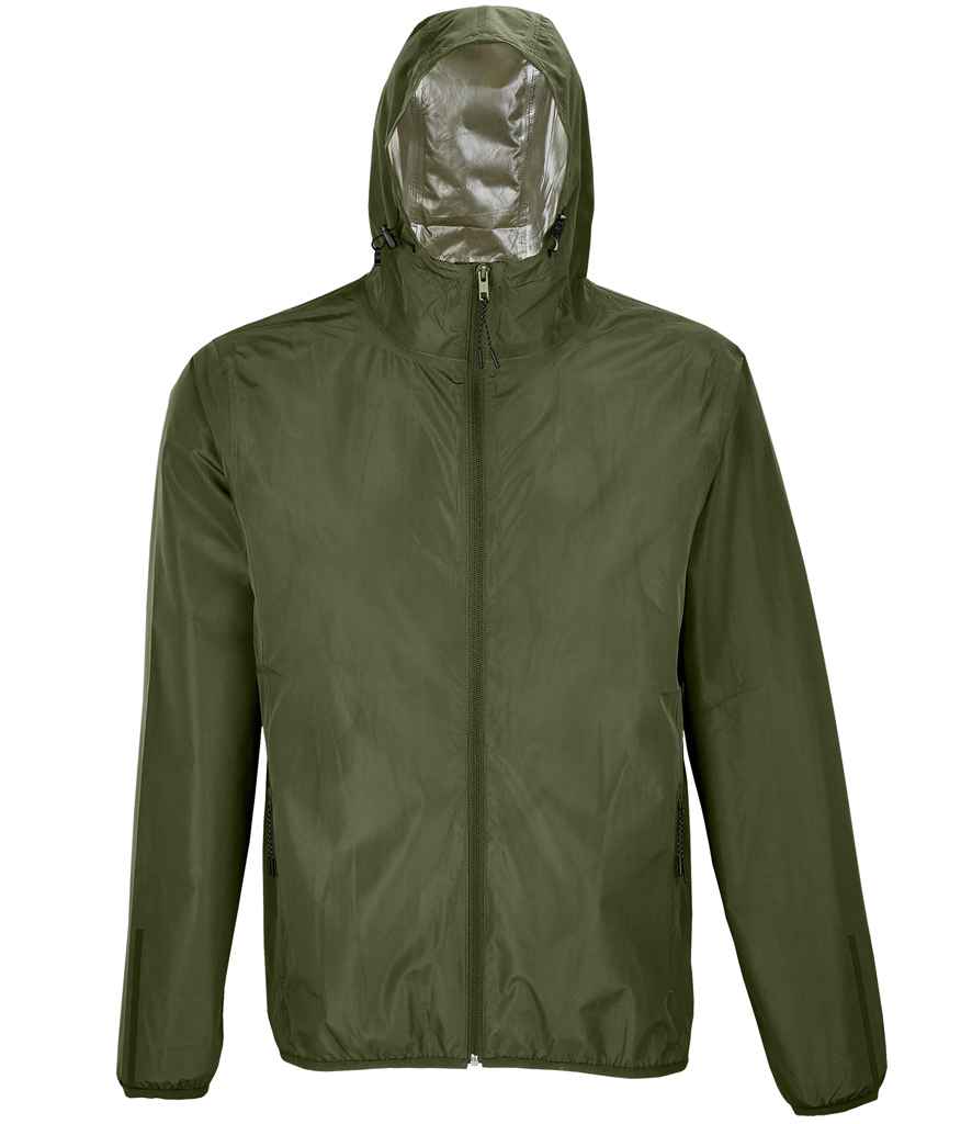 NEOBLU Unisex Andrea Waterproof Windbreaker Jacket in Deep Khaki, front view