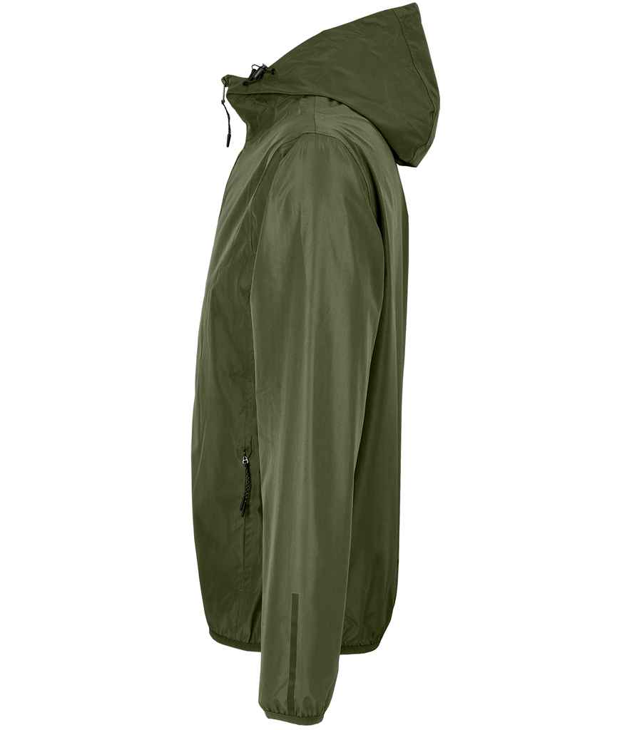NEOBLU Unisex Andrea Waterproof Windbreaker Jacket in Deep Khaki, side view