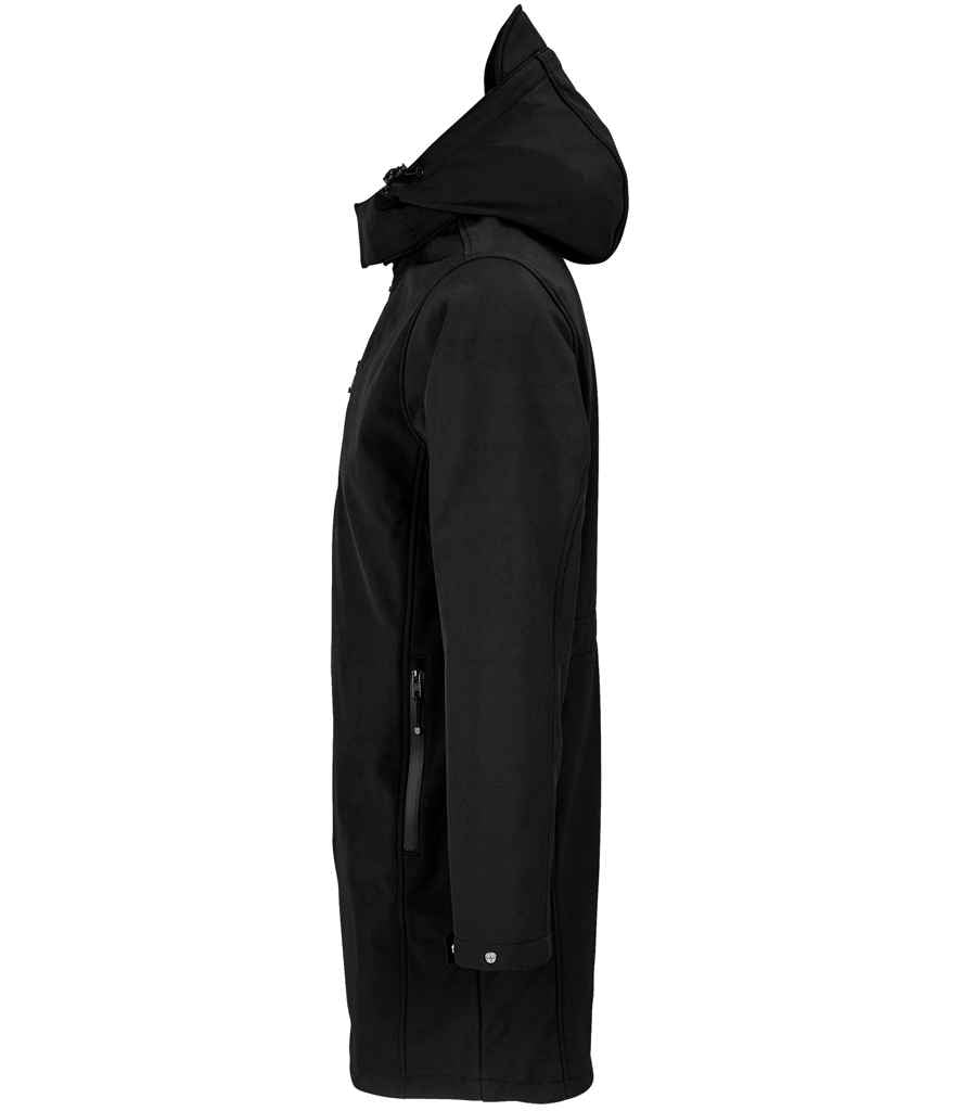 NEOBLU Achille Long Soft Shell Jacket in Deep Black, side view