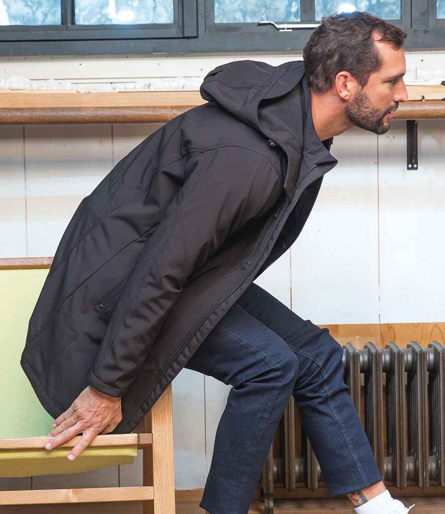 NEOBLU Achille Long Soft Shell Jacket in Deep Black