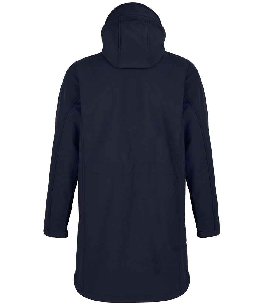 NEOBLU Achille Long Soft Shell Jacket in Night Blue, back view